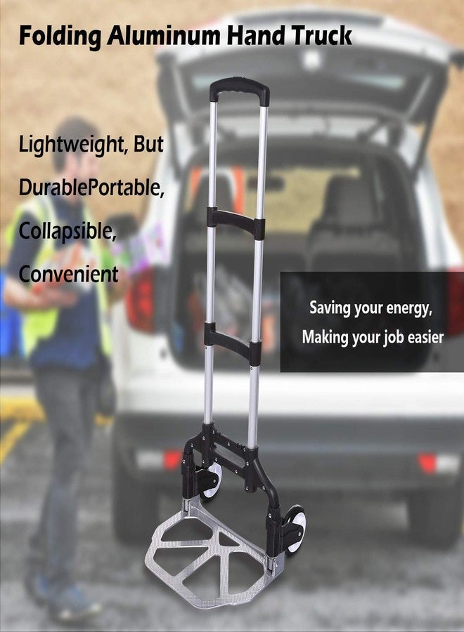 Vichaxan Aluminum Foldable Luggage Trolley Carts Hand Puller Cart with 80 Kg | Folding Aluminum Heavy Luggage Trolley Foldable Hand Truck Carts Shopping Wheels || - Image 4